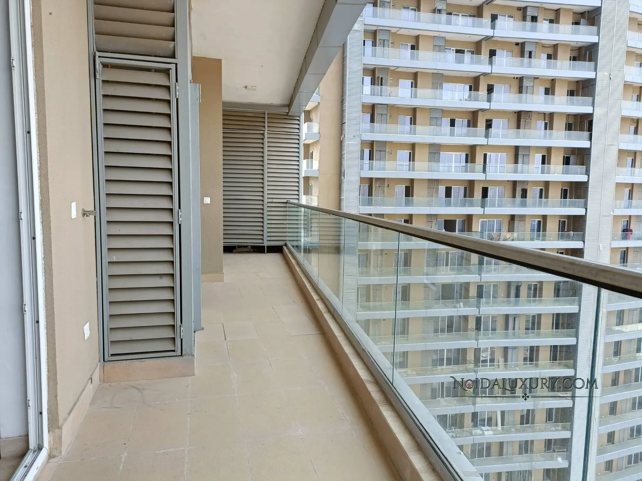 Bedroom interior in Supernova 3 BHK rental – natural light and built-in wardrobes